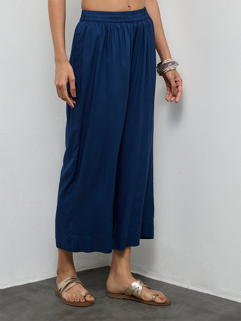 Utsa Indigo Solid Pants