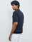 Ascot Navy Cable-Knit Relaxed-Fit Cotton Polo T-Shirt