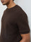 Ascot Dark Brown Textured Relaxed-Fit Cotton T-Shirt