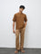 ETA Brown Textured Relaxed-Fit Cotton-Blend T-Shirt