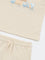 HOP Baby Boys Light Taupe Printed Cotton T-Shirt and Shorts Set