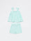 HOP Baby Girls Mint Floral Embroidered Cotton Top and Shorts Set