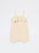 HOP Baby Girls Beige Schiffli Detailed Cotton Romper