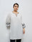 Diza Off-White Embroidered Kurti