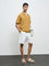 ETA Off-White Solid Relaxed-Fit Mid-Rise Cotton Shorts