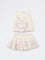 HOP Kids Girls Off White Embroidered Cotton Top and Skirt Set