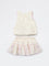 HOP Kids Girls Off White Embroidered Cotton Top and Skirt Set