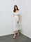 LOV White Self-Textured A-Line Dress