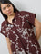 Gia Dark Brown Floral Embroidered Shirt