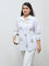 Gia White Floral Embellished Cotton Shirt