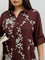 Gia Dark Brown Floral Embroidered Shirt
