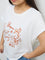 Gia White Printed Cotton T-Shirt