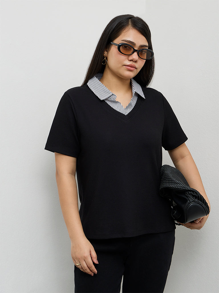 Gia Black Solid Top