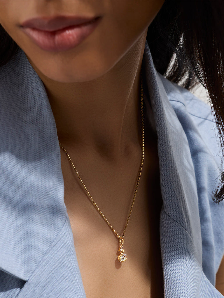 Swan Lab Diamond Pendant Necklace