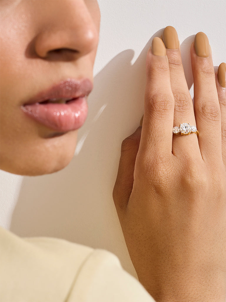 Three Stone Lab Diamond Ring