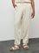 ETA Cream Paisley Design Relaxed-Fit Mid-Rise Cotton Chinos