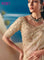Beige Tissue Fabric Saree With Hand Embroidery Work