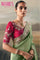 Green Tissue Saree With Sequins And Zari Work
