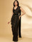 Black Tissue Drape Saree With Belt