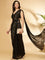 Black Tissue Drape Saree With Belt