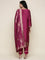 Magenta Silk embroidered three piece suit set