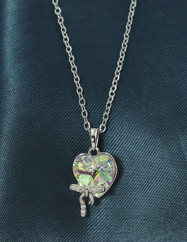 Swarovski Crystal Prism Heart Chain Pendant