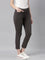 Women Solid Silver Grey Mid Rise Cropped Jeggings