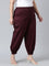 Women Solid Dark Wine Cotton Cropped Salwar