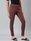 Women Rust Stripe Printed Jeggings