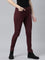 Women Solid Dark Wine Super Stretch Warm Jeggings