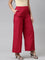 Women Solid Fuchsia Woven Viscose Mid Rise Basic Palazzos