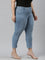 Women Solid Light Blue Denim Cropped Jeggings