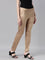 Women Solid Gold Mid Rise Shiny Pants