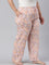 Women Printed Light Pink Woven Viscose Lounge Pants