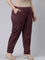 Women Dark Wine Chinos Trousers