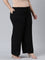 Women Solid Black Crepe Wide Pants