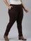 Women Solid Dark Wine Mid Rise Suede Treggings