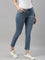 Women Solid Light Blue Denim Cropped Jeggings