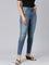 Women Solid Light Blue Mid Rise Skinny Jeans