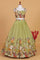 Pista Green Embroidered Lehenga