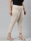 Women Solid Light Beige Mid Rise Cropped Jeggings