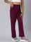 Girls Solid Plum Mid Rise Track Pants