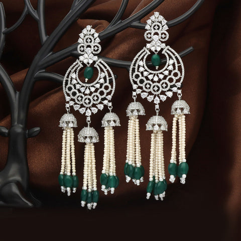 Zirconia Chandbali Earrings