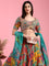Multi-color Organza Printed Ghagra Choli Set