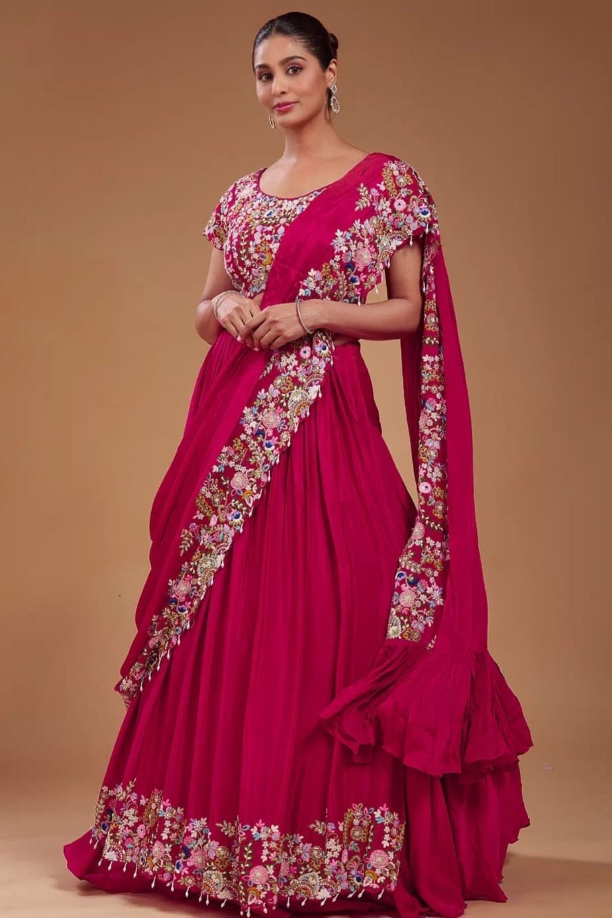 Pink Embroidered Lehenga