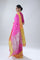 Barbie Pink Chanderi Saree with Floral Buttas