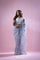 Beau Blue Tissue Organza Saree With Hand Embroidery
