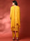 Mustard Muslin Straight three piece hand embroidered suit set