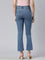 Women Solid Light Blue Mid Rise Mini Flare Jeans