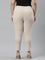 Women Solid Light Beige Mid Rise Cropped Jeggings